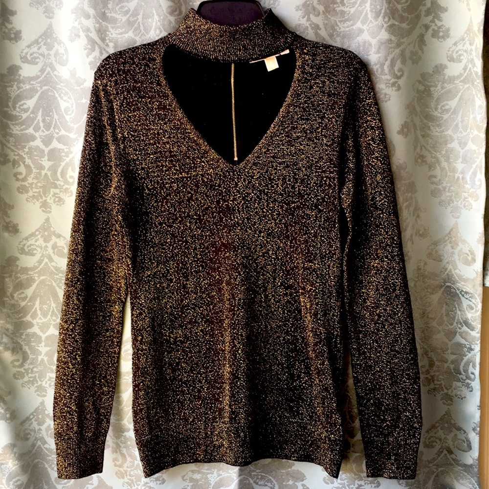 Michael Kors Choker V neck Sweater Top